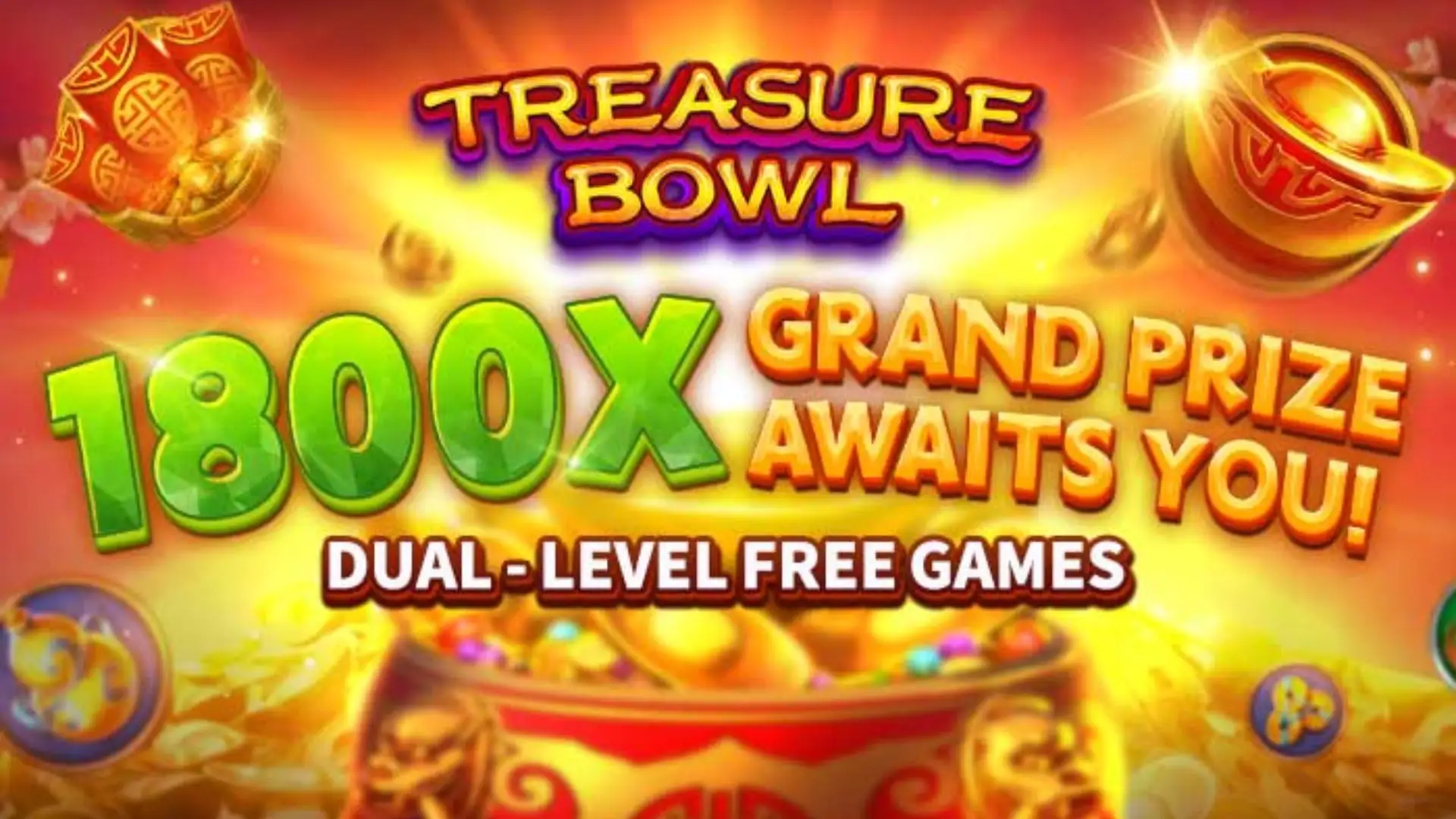 Multiplicadores Treasure Bowl 68q - 7777x Máximo com Tigela Dourada